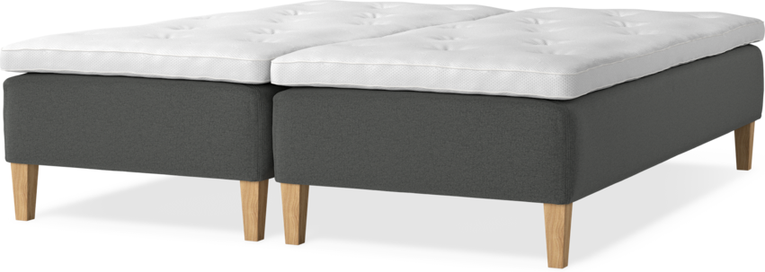 Delux Sense - Ramsäng, dubbelsäng med bäddmadrass - Grå