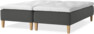 Delux Sense - Ramsäng, dubbelsäng med bäddmadrass - Grå