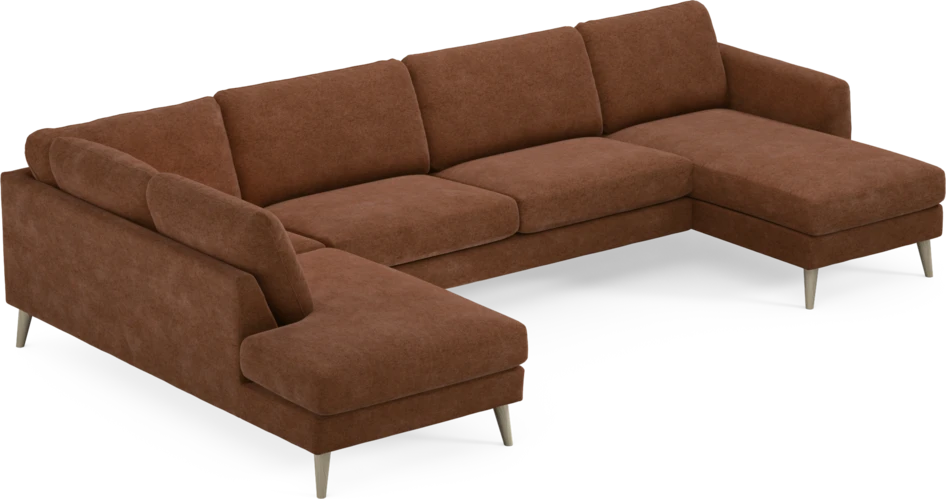 Bridge - 3-sits soffa med divan vänster och schäslong höger - Orange