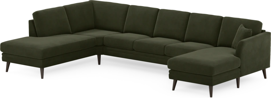 Eden - 3-sits soffa med divan vänster och schäslong höger - Grön
