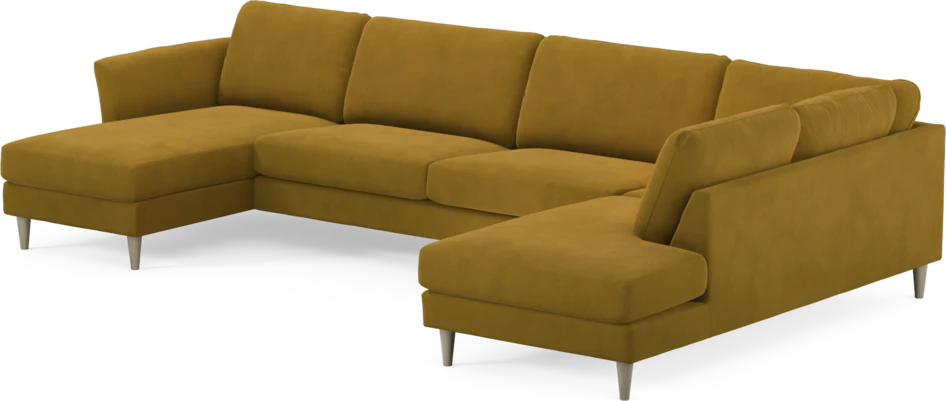 Bridge - 3-sits soffa med schäslong vänster och divan höger - Gul