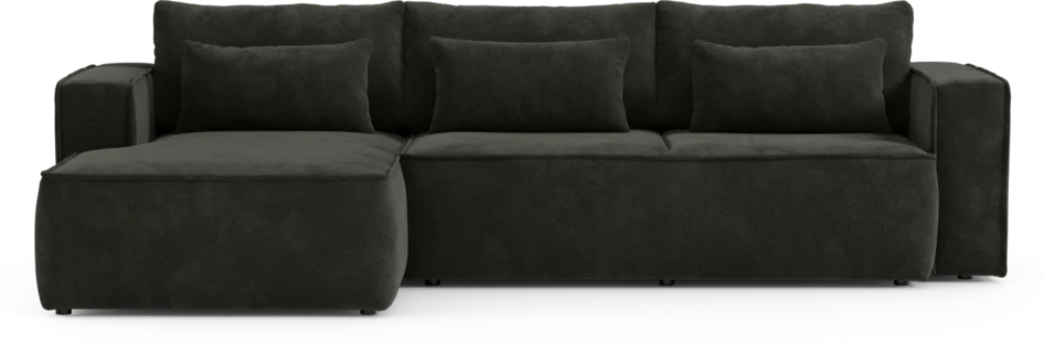 Ide - Bäddsoffa 3-sits med schäslong vänster - Svart