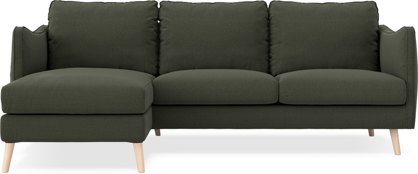 Madison Lux - 2-sits soffa med schäslong vänster - Grön
