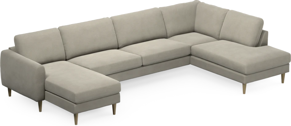 Bridge - 3-sits soffa med schäslong vänster och divan höger - Brun