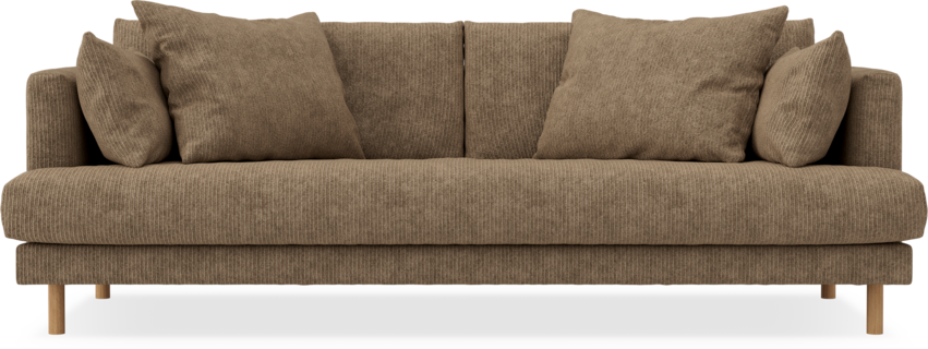 Harper - 3-sits soffa, hel dyna - Brun