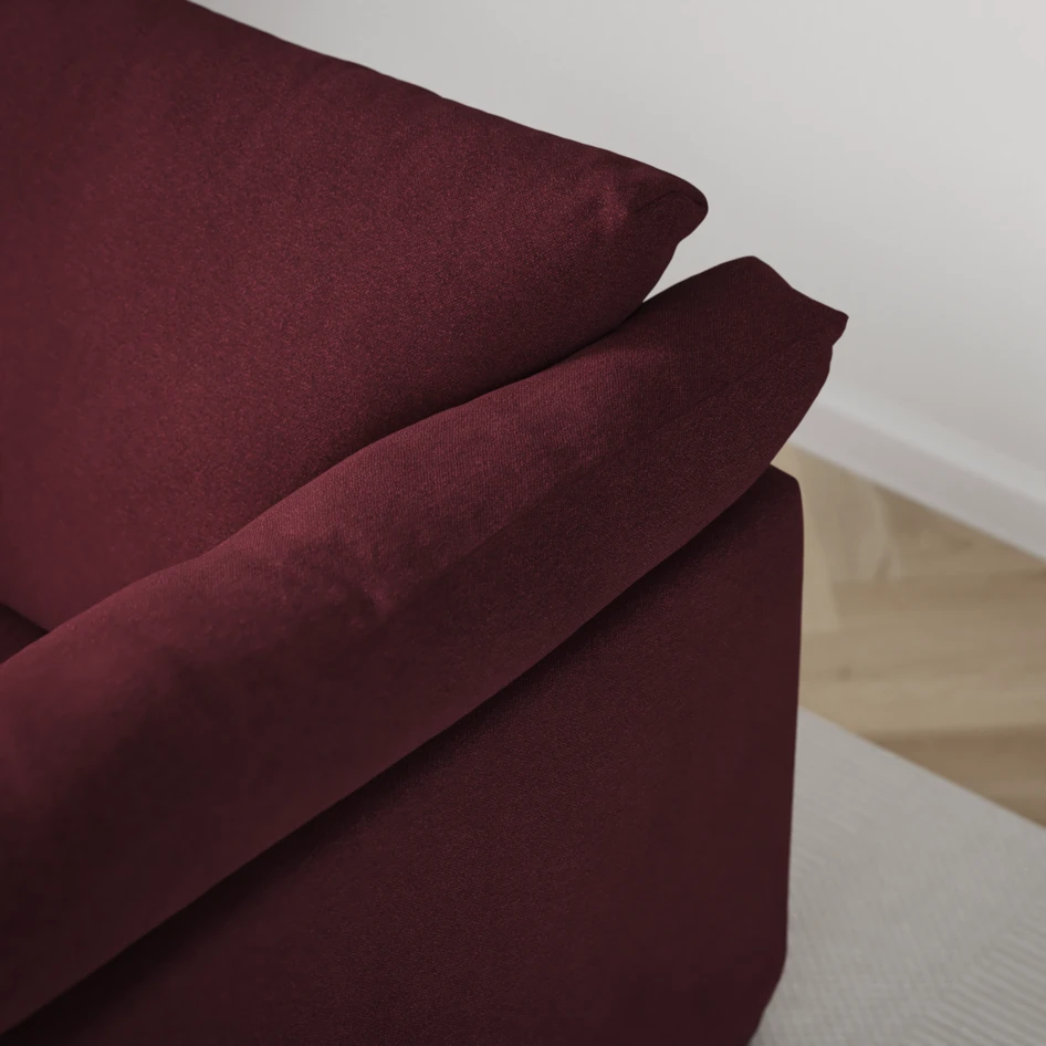 Cherrie - 3-sits soffa med schäslong höger, med kappa - Röd