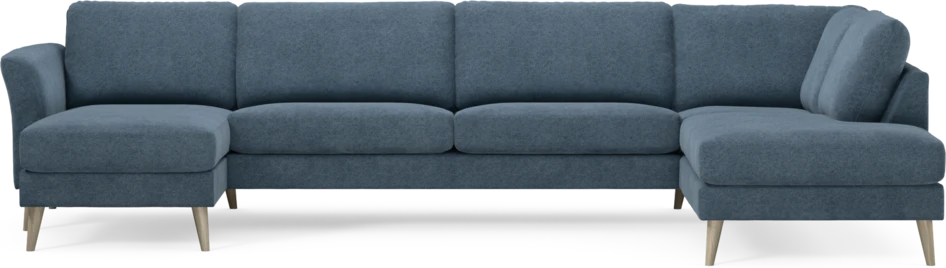 Bridge - 3-sits soffa med schäslong vänster och divan höger - Blå