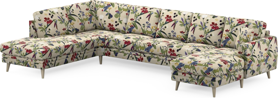 Eden - 3-sits soffa med divan vänster och schäslong höger - Flerfärgad