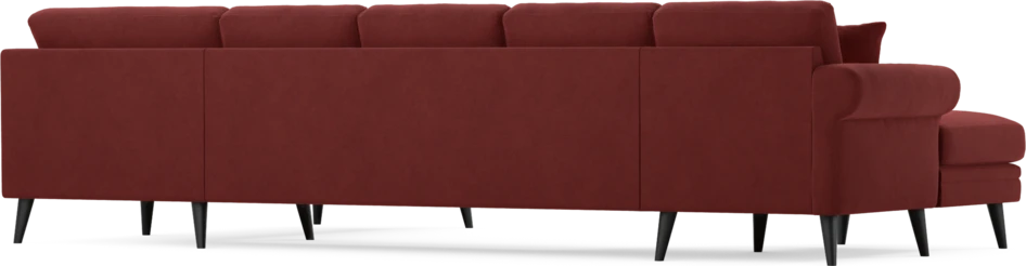 Eden - 3-sits soffa med schäslong vänster och divan höger - Röd
