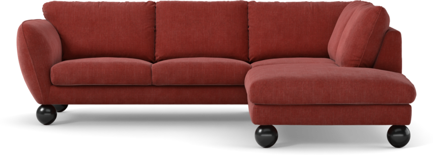 Madison Lux - 2-sits soffa med divan höger - Rosa