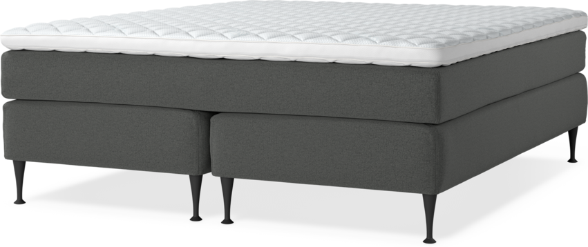 Delux Sense - Kontinentalsäng, dubbelsäng med bäddmadrass - Grå