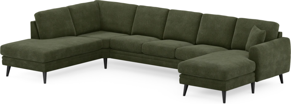 Eden - 3-sits soffa med divan vänster och schäslong höger - Grön