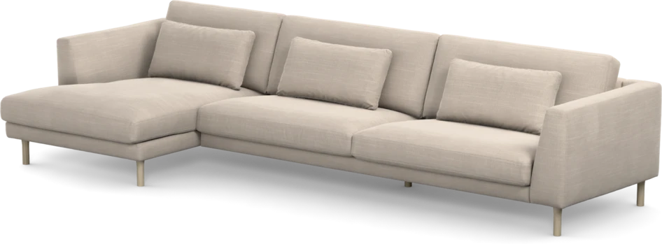 Willow - 4-sits soffa med schäslong vänster, fast klädsel - Beige