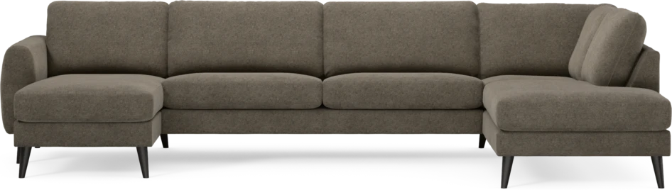 Bridge - 3-sits soffa med schäslong vänster och divan höger - Brun