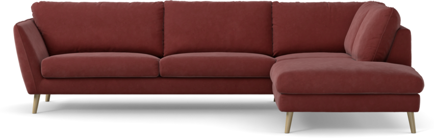 Madison Lux - 3-sits soffa med divan höger - Rosa