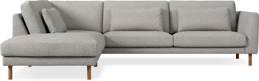 Willow - 3-sits soffa med divan vänster, fast klädsel - Vit