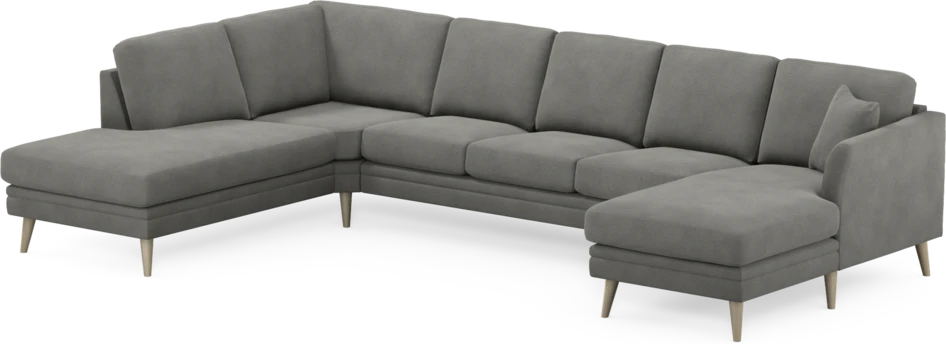 Eden - 3-sits soffa med divan vänster och schäslong höger - Grå