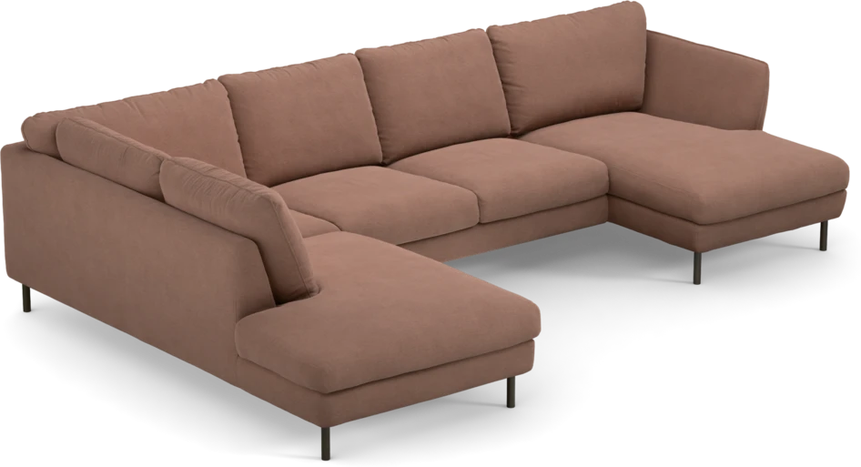 Madison Lux - 2-sits soffa med divan vänster och schäslong höger - Rosa