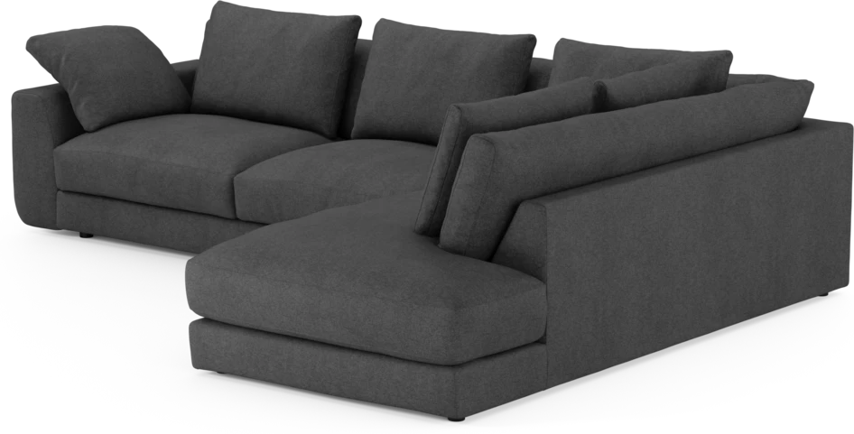 Amie - 3-sits med divan höger - Svart
