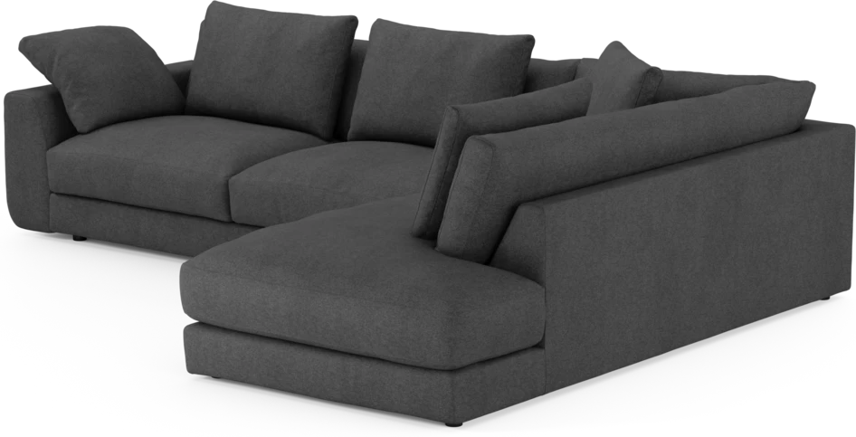 Amie - 3-sits med divan höger - Svart