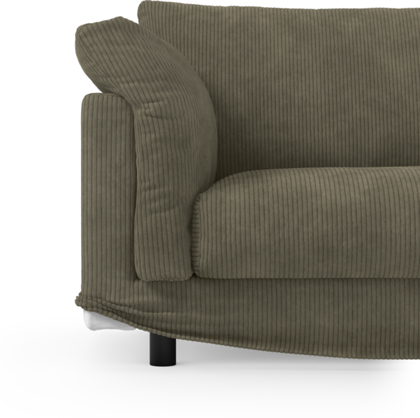 Cherrie Klädsel - Klädsel till 3-sits soffa med divan höger - Grön