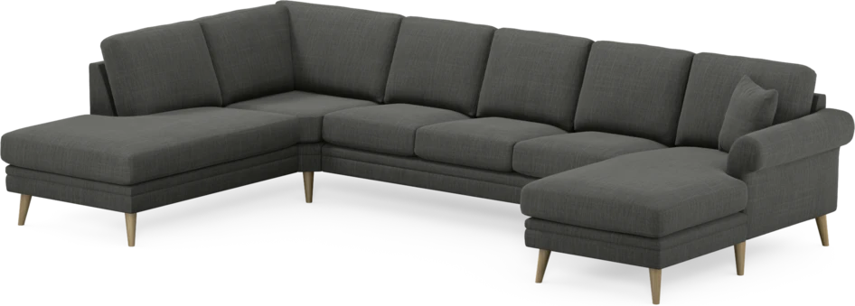 Eden - 3-sits soffa med divan vänster och schäslong höger - Grå