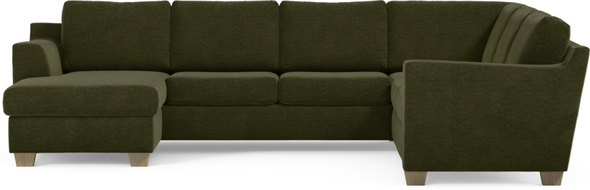 Friday - Hörnsoffa, 3+2-sits med schäslong vänster - Grön