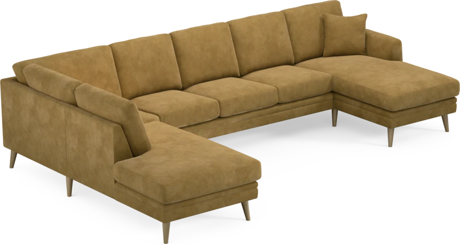 Eden - 3-sits soffa med divan vänster och schäslong höger - Gul