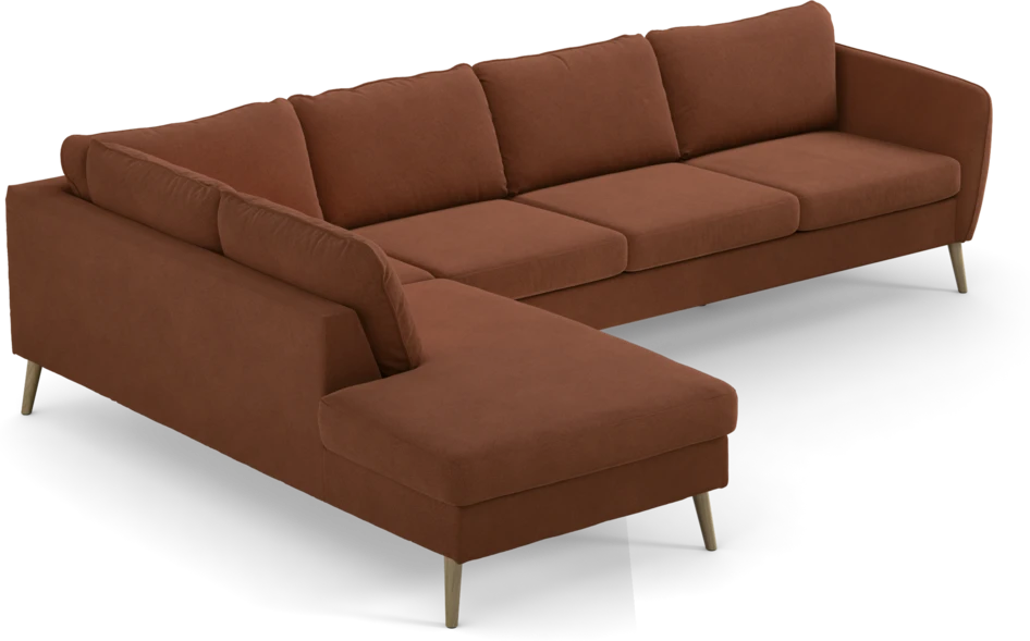 County - 3-sits soffa med divan vänster - Orange