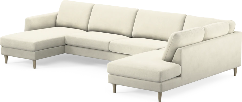 Bridge - 3-sits soffa med schäslong vänster och divan höger - Vit