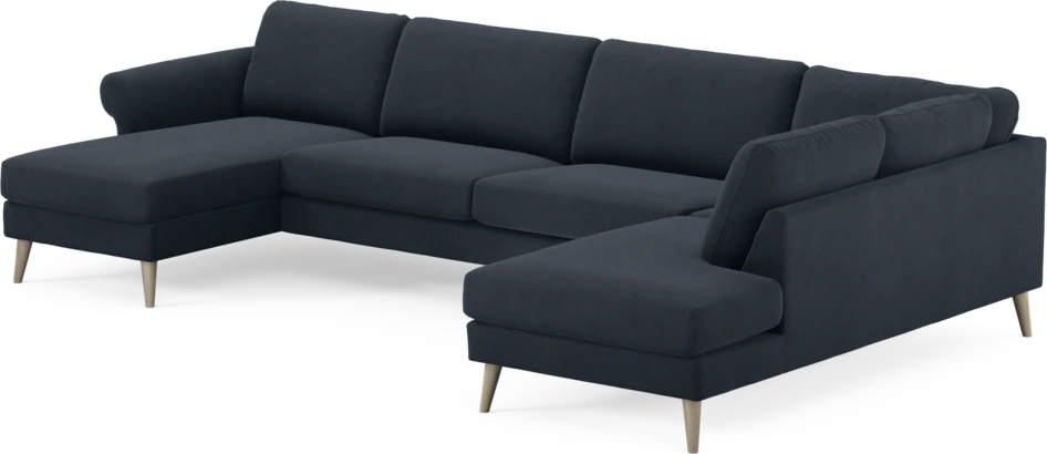Bridge - 3-sits soffa med schäslong vänster och divan höger - Blå