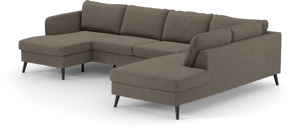 County - 3-sits soffa med schäslong vänster och divan höger - Brun