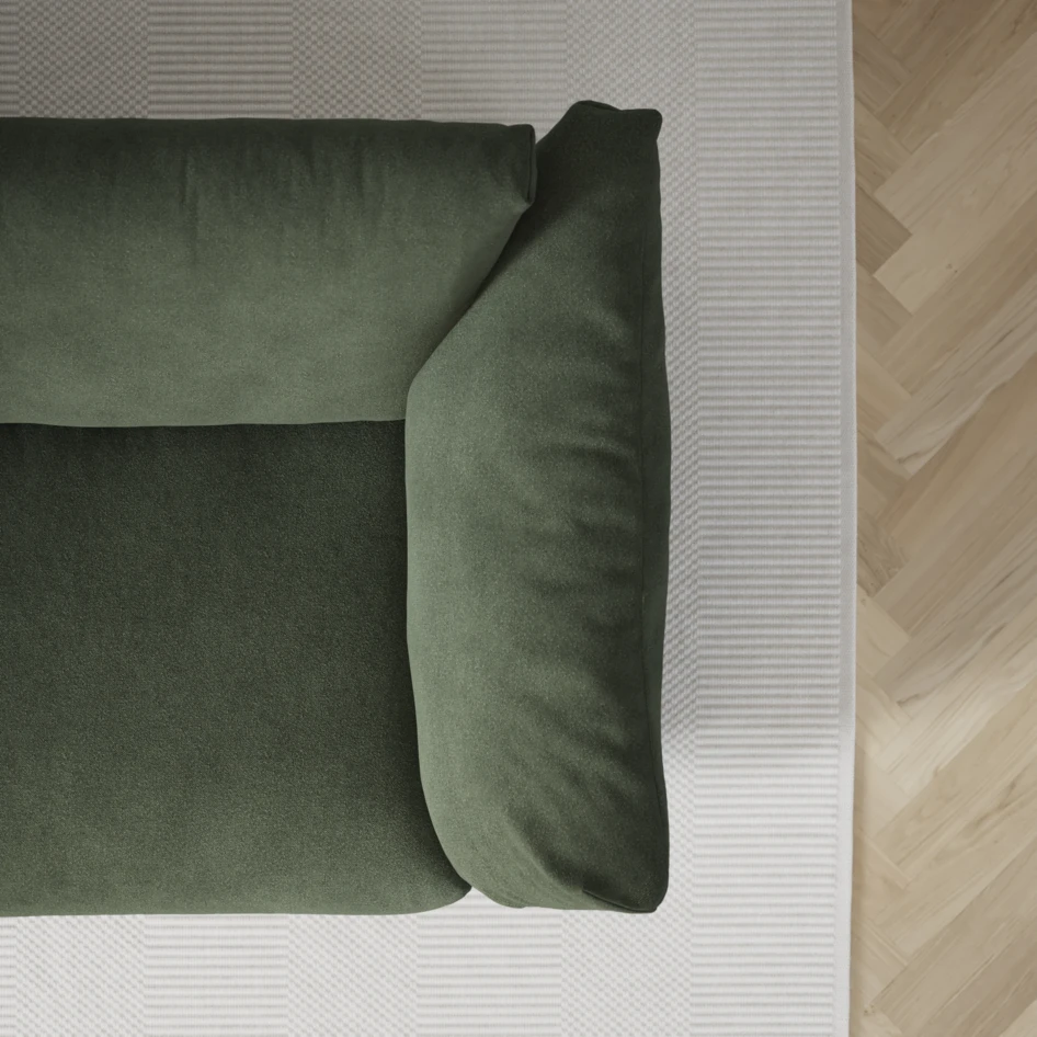 Cherrie - 2,5-sits soffa, hel dyna, fast klädsel - Grön