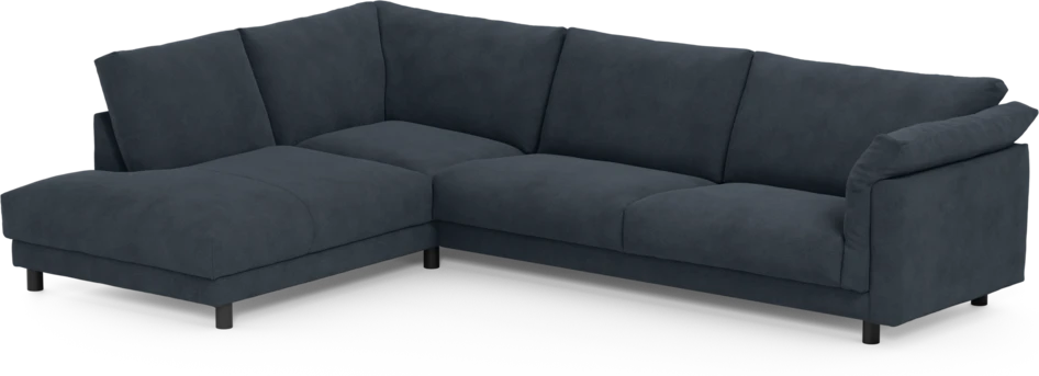 Cherrie - 3-sits soffa med divan vänster, fast klädsel - Blå