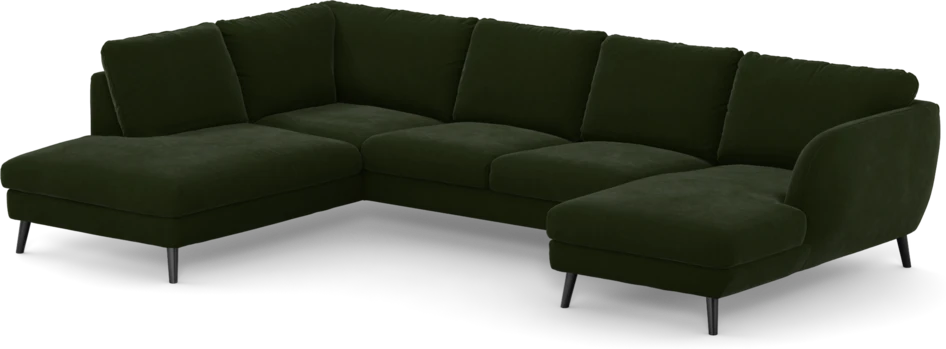 Madison - 2-sits soffa med divan vänster och schäslong höger - Grön