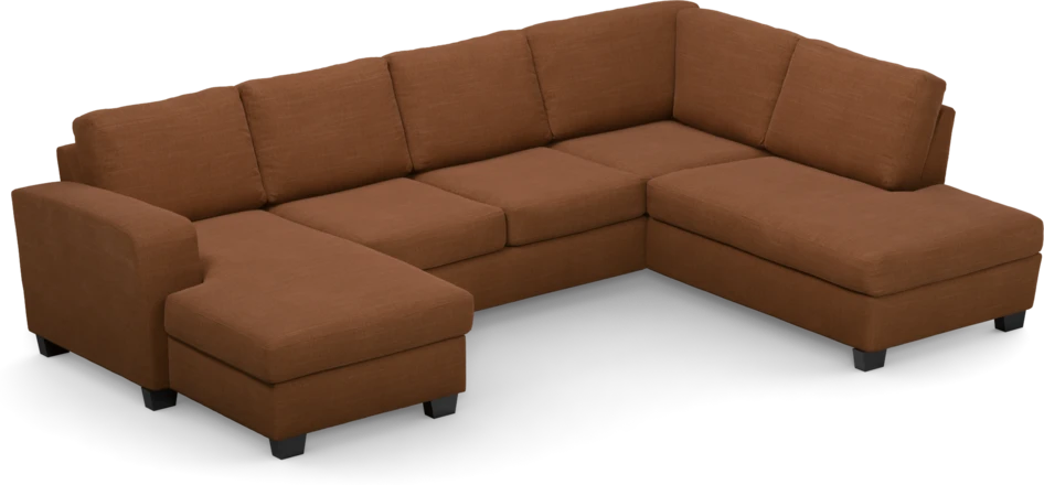 Friday - 3-sits soffa med schäslong vänster och divan höger - Orange