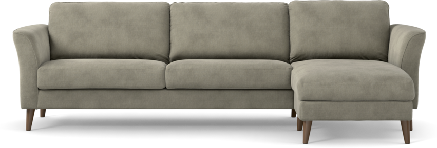 Bridge - 3-sits soffa med schäslong höger - Grå