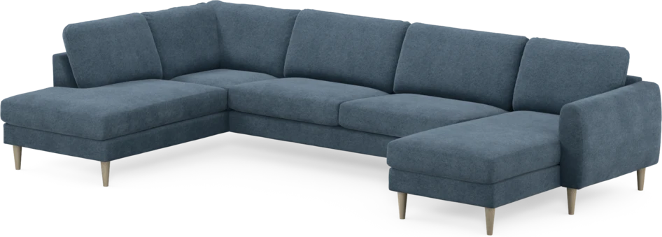 Bridge - 3-sits soffa med divan vänster och schäslong höger - Blå