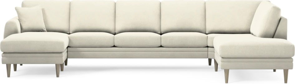 Eden - 3-sits soffa med schäslong vänster och divan höger - Vit