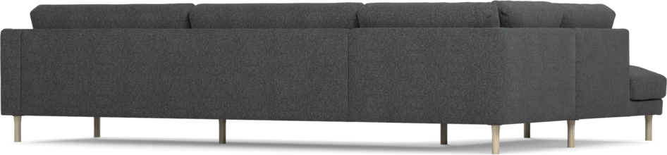 Willow - 4-sits soffa med divan vänster, fast klädsel - Grå