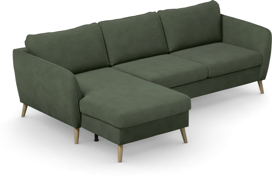 County - 3-sits soffa med flyttbar schäslong - Grön