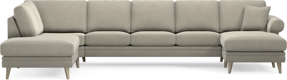 Eden - 3-sits soffa med divan vänster och schäslong höger - Brun