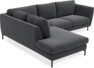 Madison - 2-sits soffa med divan vänster - Svart