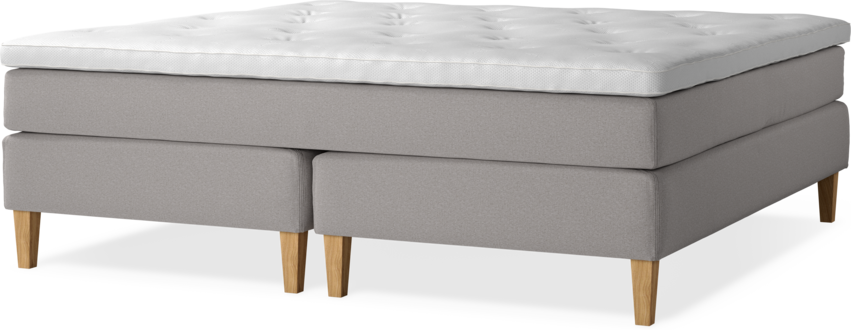 Delux Sense - Kontinentalsäng, dubbelsäng med bäddmadrass - Grå