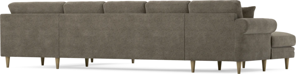Eden - 3-sits soffa med schäslong vänster och divan höger - Brun
