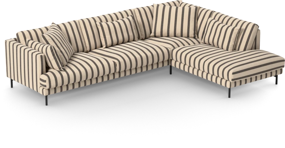 Harper - 3-sits soffa med divan höger - Flerfärgad