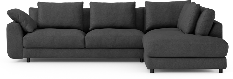 Amie - 3-sits med divan höger - Svart