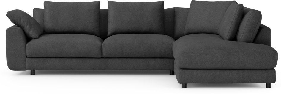 Amie - 3-sits med divan höger - Svart