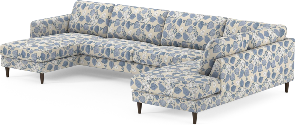 Bridge - 3-sits soffa med schäslong vänster och divan höger - Blå