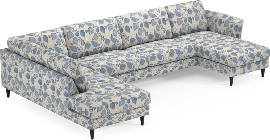 Bridge - 3-sits soffa med divan vänster och schäslong höger - Blå